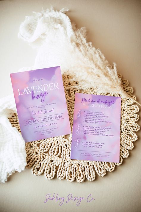 Purple Theme Bachelorette Party, Lilac Bachelorette Party, Pink And Purple Bachelorette Party, Lavender Haze Bachelorette Party, Purple Bachelorette Theme, Lavender Haze Bachelorette, Lavender Haze Bridal Shower Ideas, Lavender Haze Party, Lavender Bachelorette Party