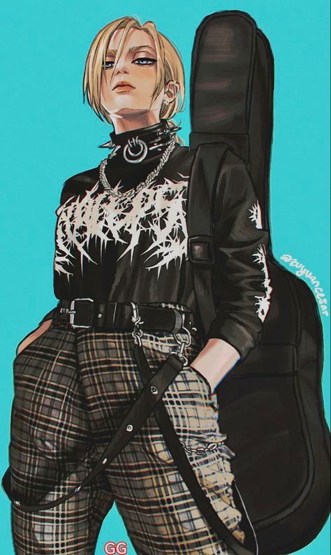 Cyberpunk Rocker, Annie Leonhart Fanart, Punk Character Art, Punk Character, Tomboy Art, Annie Leonhart, Cyberpunk Character, Punk Girl, Modern Fantasy