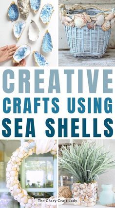 What To Make Out Of Sea Shells Diy Ideas, Crafts Made With Seashells, Kitten Paw Shell Craft, Display Shells From Beach, What To Do With Sea Shells Ideas, Diy Coastal Lamp, Decopage Sea Shells, Shell Display Ideas Jars, Crafts To Make With Seashells