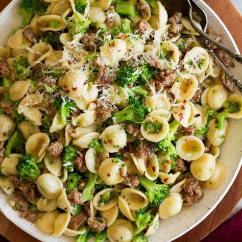 Orecchiette With Sausage And Broccoli, Sausage Broccoli Pasta, Orecchiette With Sausage, Broccoli Sausage, Cook Broccoli, Sausage And Broccoli, Broccoli Pasta Recipe, How To Cook Broccoli, Broccoli Rabe