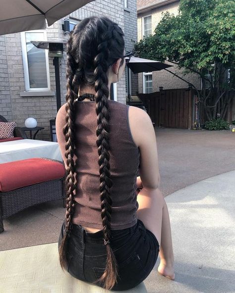 Two Braids Hairstyle Long Hair, Brown Long Hair Inspiration, Long Hair In Braids, Hairbraidstyles For Long Hair, Black Long Hair Hairstyles, Long Messy Braid, Hairstyles Super Long Hair, Hair Care For Long Hair, Long 2 Braids