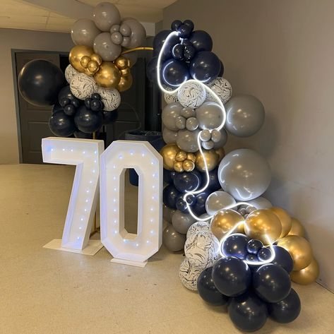 70th Birthday Decor🔥🎈 . . #balloondecor #70thbirthday #70th #70thbirthdaycake #balloongarland #birthdaydecor #birthdayparty #birthdaydecoration Backdrop For 70th Birthday Party, 70th Birthday Decor, 70th Birthday Balloon Decorations, 70th Birthday Color Theme, 70th Birthday Balloon Garland, 70th Birthday Photo Booth, 70th Birthday Parties Decorations, 70th Birthday Decorations, 70th Birthday Cake