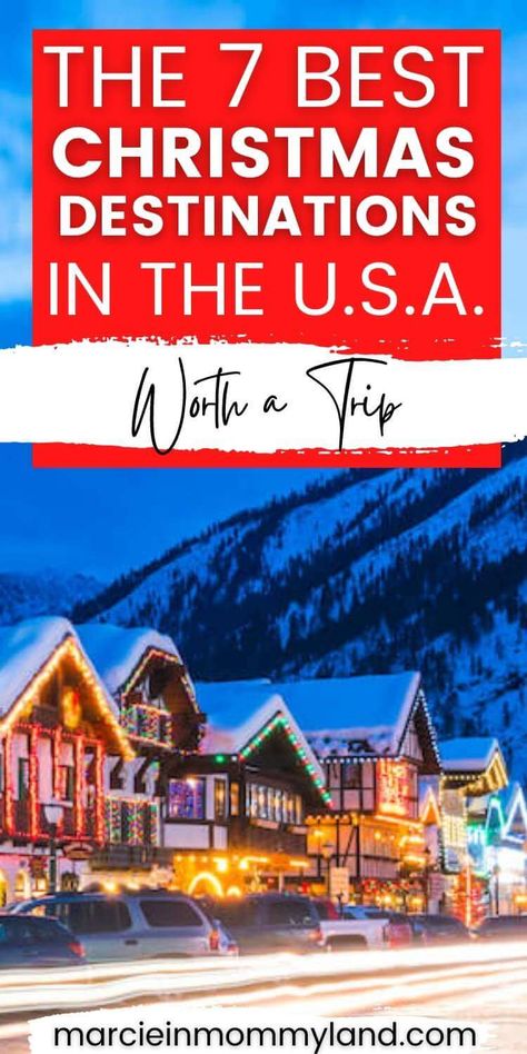 Want to spend Christmas in the U.S. some place magical? Find out the best U.S. Christmas destinations worth adding to your winter bucket list! | Christmas Towns | Christmas Vacation Destinations | Christmas Getaways in the U.S. Christmas Destinations In The Us, Denver Christmas, Bucket List Christmas, Christmas Vacation Destinations, Best Christmas Vacations, Christmas Towns, Christmas Getaways, Christmas Destinations, Winter Bucket List