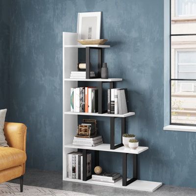 Iron Ladder, Display Books, Open Staircase, Office Bookcase, Iron Shelf, White Bookcase, Etagere Bookcase, Kitchen On A Budget, Ladder Bookcase