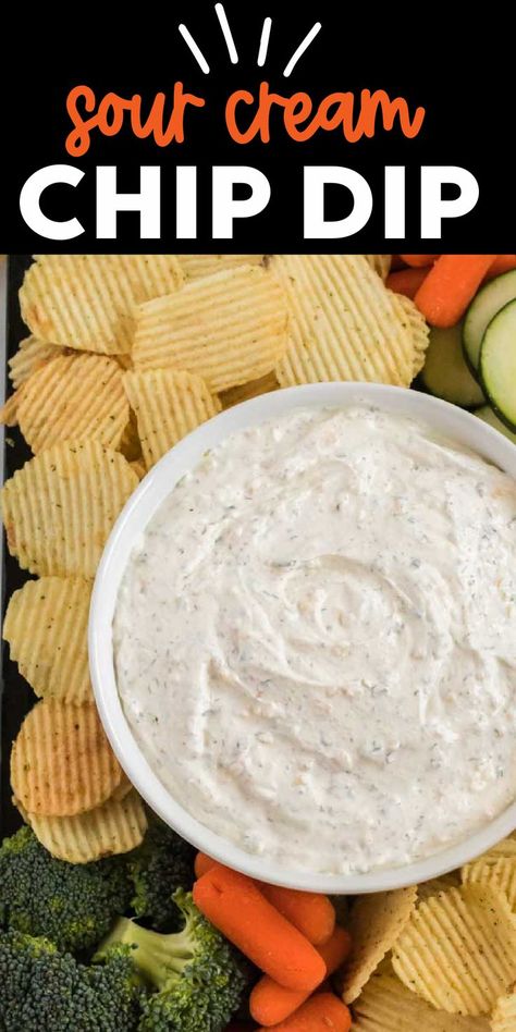 Sour Cream Chip Dip, Potato Chip Dip, Homemade Chip Dip, Chip Dip Recipe, Easy Chip Dip, Best Chip Dip, Sour Cream Chips, Best Potato Chips, Girly Aesthetics