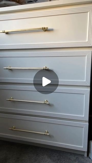 DIY - IKEA Hack on Instagram: "@dbhome_47 shared this elegant IKEA Malm dresser makeover. She elevated the basic piece by adding decorative moulding and beautiful gold pulls. A fresh coat of Lick eggshell paint completes the transformation, turning a simple Malm into a statement piece. 

For more ideas and inspiration, be sure to check out Danielle’s page @dbhome_47 
.
.
#ikeahack #ikea #ikeahome #ikeaideas #ikealover #interiordesign #diy #HomeDecor #diyideas #diyproject #home #HomeDIY #InteriorDesign" Drawer Transformation, Ikea Drawer, Ikea Dresser Makeover, Ikea Malm Dresser, Ikea Drawers, Malm Dresser, Ikea Dresser, Ikea Malm, Diy Ikea Hacks