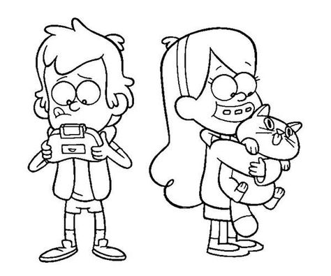 Dipper Pines And Mabel Pines Playing On Their Own Gravity Falls Coloring Page : Kids Play Color Gravity Falls Coloring Pages, Dipper Gravity Falls, Dipper Y Mabel, Pine Tattoo, Gravity Falls Characters, Autumn Tattoo, Gravity Falls Dipper, Fall Drawings, Dipper And Mabel