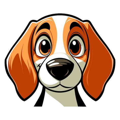 Easy Beagle Dog Drawing, Begal Puppies, Beagle Drawing, Cartoon Beagle, Dog Vector Illustration, Cards Poster, Premium Vector Cartoon, Puppy Drawing, Abc Book