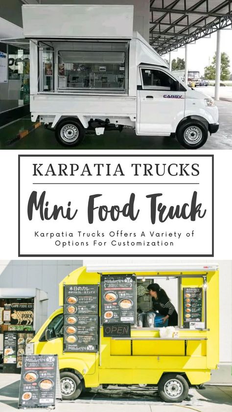 Small Food Trailer, Mini Food Truck, Food Truck Desserts, Food Truck Business Plan, Food Cart Business, Foodtrucks Ideas, Starting A Food Truck, Custom Food Trucks, Coffee Food Truck