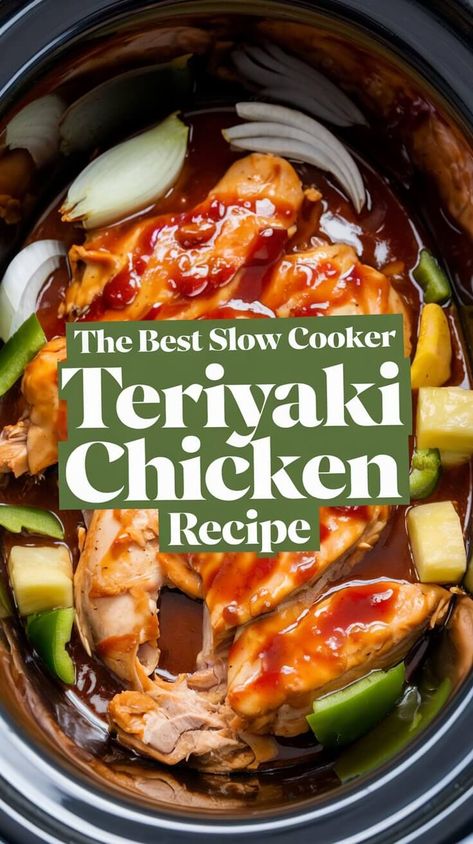 The Best Slow Cooker Teriyaki Chicken Recipe Crock Pot Teriyaki Chicken Recipes, Teriyaki Chicken Slowcooker, Slow Cooker Hibachi Chicken, Teriyaki Chicken Crock Pot Healthy, Healthy Crockpot Recipes Easy Teriyaki Chicken, Crockpot Recipes Teriyaki Chicken, Easy Crockpot Chicken Teriyaki Recipe, Slow Cooker Chicken Tenders Recipes, Chicken Teriyaki Crockpot Easy