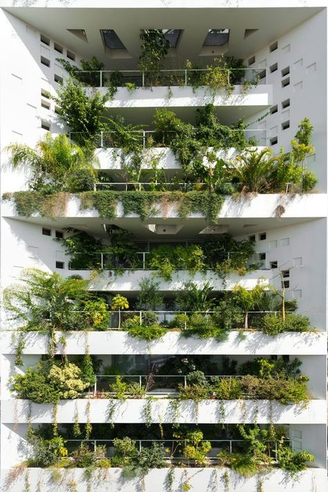 50+ Green wall Design Inspiration - The Architects Diary Plants, Jean Nouvel, Apartment Building, White Walls, Tower, Apartment, Building, White