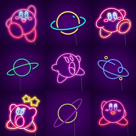 Neon Art Painting, Planet Signs, Kawaii Tattoo, Kirby Art, Betty Boop Art, Neon Light Signs, Barbie Dream House, Neon Art, Custom Neon Signs