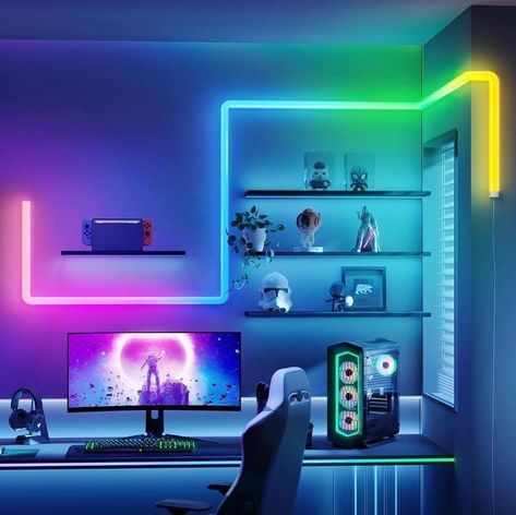 Gaming Room Lighting, Youtube Studio Setup, Background Thumbnail, Video Png, Gaming Bedroom Ideas, Cardboard Chair, Gaming Profile Pictures, Games Room Inspiration, Dj Room