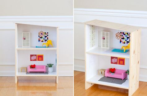 <b>Your kids don't know how good they're about to have it.</b> Ikea Bookshelf Hack, Ikea Rast Hack, Ikea Dollhouse, Mommo Design, Ikea Products, Easy Ikea Hack, Ikea Bookshelves, Cute Diy Projects, Dollhouse Projects