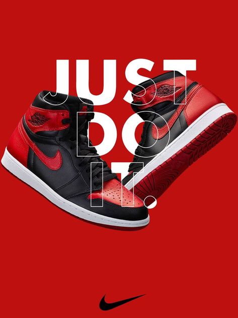 Nike Shoe Poster, Shoe Poster Design, Jordan 1 Mid Banned, Nike Poster, Shoe Advertising, Nike Ad, 3d Product Animation, Shoe Poster, Sneaker Posters