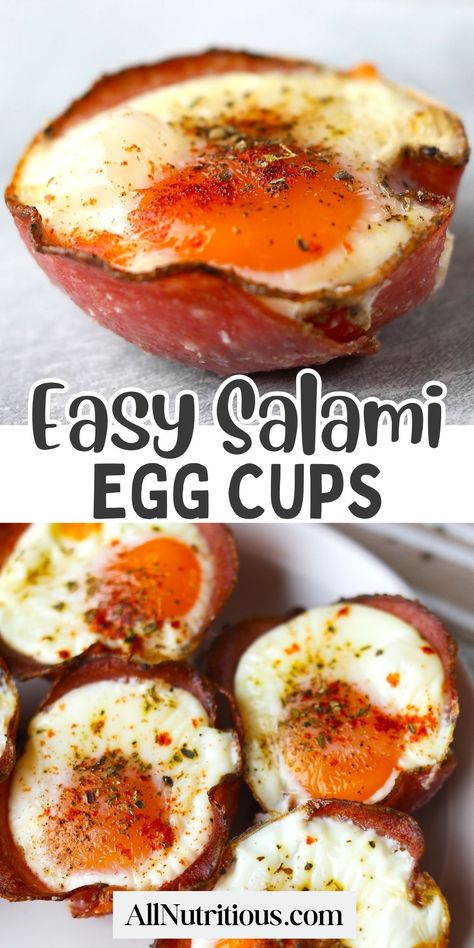 You can easily enjoy more delicious keto egg recipes for your ketogenic diet when you make these incredible keto salami egg cups. This easy keto breakfast recipe also makes the perfect keto meal prep breakfast. Salami Egg Cups, Easy Keto Egg Recipes, Protein Egg Cups, Keto Eggs, Low Calorie Egg Recipes, Keto Egg Recipe, Meal Prep For Work, Clean Meal Prep, High Protein Dinner