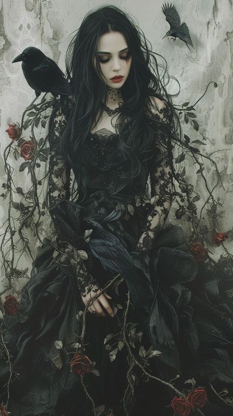 dark bride Dark Dramatic Aesthetic, Gothic Queen Aesthetic, Gothic Princess Art, Dark Gothic Fantasy Art, Modern Gothic Aesthetic, Gothic Fantasy Aesthetic, Dark Gothic Art Beautiful, Dark Fantasy Queen, Dark Fairytale Art