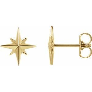 Quality 14K Gold Star Earrings Gold Star Earrings, Gold Starburst, Starburst Earrings, Star Stud Earrings, Bow Jewelry, Star Earrings Stud, Star Studs, Gold Star, North Star