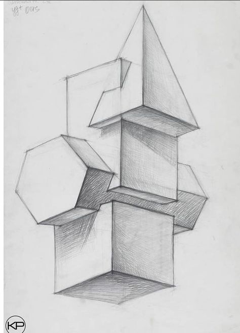 Geometric Shapes Drawing, Shadow Drawing, Perspective Drawing Architecture, Architecture Drawing Plan, Geometric Shapes Art, Geometric Design Art, Art Basics, Architecture Design Drawing, Object Drawing