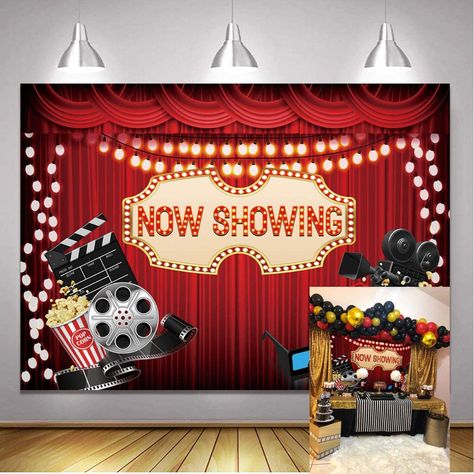 AmazonSmile : BINQOO 7x5ft Movie Night Backdrop for Birthday Party Movie Theme Photography Backdrop and Studio Props Red Carpet Birthday Party Supplies and Event : Electronics Movie Night Backdrop, Movie Theme Birthday Party, Red Carpet Backdrop, Movie Night Theme, Backdrop For Birthday Party, Backdrop For Birthday, Fest Temaer, Movie Themed Party, Unique Party Themes