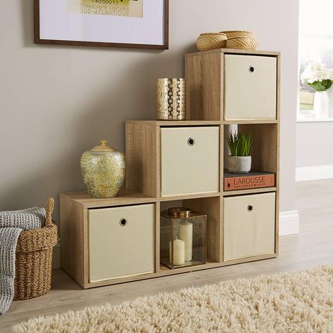 Home Source Step Style Storage Cube 6 Shelf Bookcase Wooden Display Staircase Sonoma Oak : Amazon.co.uk: Home & Kitchen Step Storage, Step Shelves, Cube Storage Unit, Staircase Storage, Cube Unit, Under The Stairs, Storage Cube, Cube Bookcase, Canvas Storage