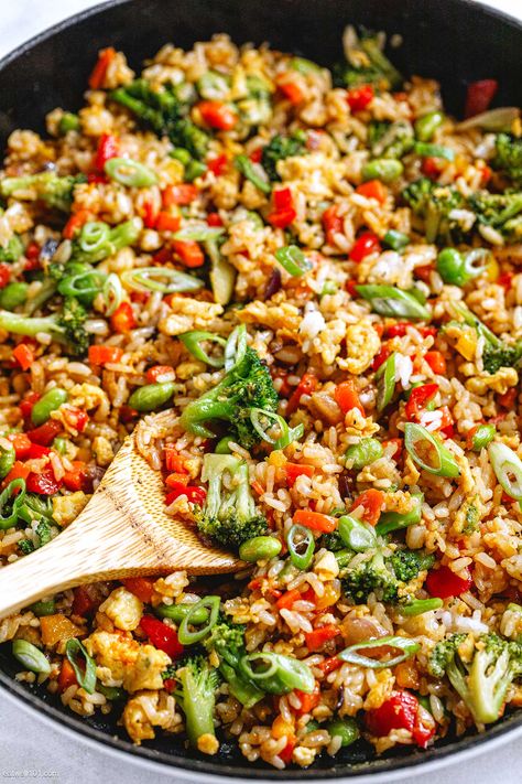 Vegetable Fried Rice Recipe, Recipes Asparagus, Healthy Rice Recipes, Rice And Vegetables, Veggie Fried Rice, Rice Side Dish Recipes, Kreative Snacks, Rice Recipes For Dinner, Vegetable Fried Rice