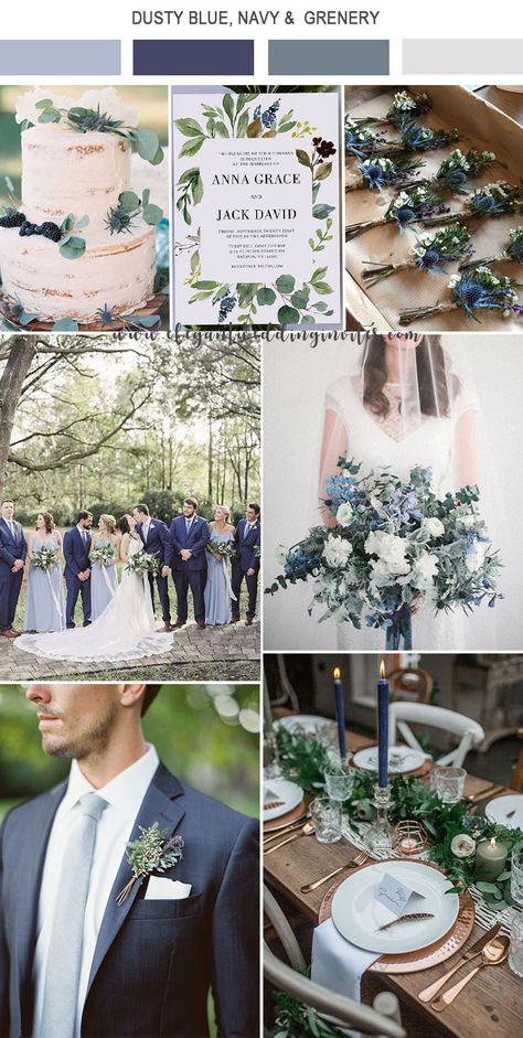 Rustic Barn Wedding Decorations, Wedding Planning Notebook, Wedding Color Schemes Blue, Geometric Invitations, Fall Wedding Color Palette, Barn Wedding Decorations, Flowers And Greenery, Winter Wedding Colors, Floral Greenery