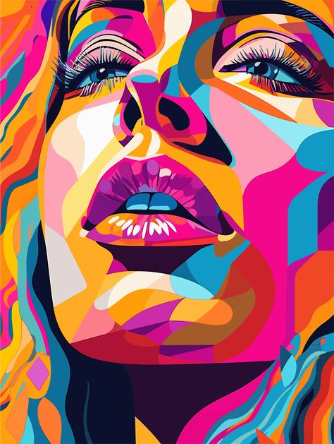 Check my products, link on photo! . . . . . #popart #revolution #psychedelic #sexy #woman #vibrant #liberation #seduction #tribute #embrace #popartprints #popartartprints #popartartprints #lichtensteinartprints #60sartprints Pop Art Women Beauty, Celebrity Paintings Portraits Pop Art, Pop Art Portraits Faces, Abstract Pop Art Painting, Pop Art Self Portraits, Pop Art Hair, Pop Art Painting Ideas, Pop Art People, Ragazza Pop Art