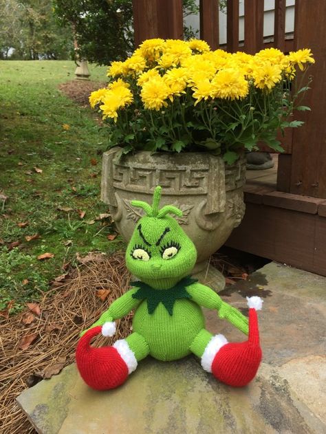 Knitted Grinch knitting project by Toni R | LoveCrafts Knitted Grinch Pattern, The Grinch Knitting Pattern, Knitted Grinch Pattern Free, Grinch Knitting Pattern, Grinch Knitting Pattern Free, Knit Doll, Knitted Poppy Free Pattern, Christmas Toy Knitting Patterns, Alan Dart