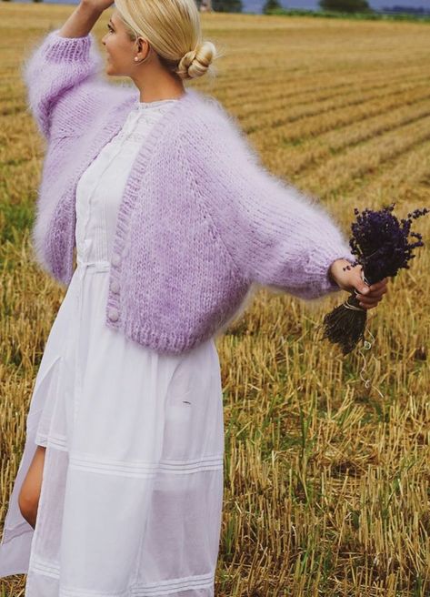 d72fbbccd9fe64c3a14f85d225a046f4desc51323462ri Mohair Crochet Sweater Pattern, Mohair Yarn Crochet Projects, Crochet With Mohair Yarn, Mohair Crochet Pattern, Mohair Knit, Purple Cardigan, Mohair Yarn, Mohair Cardigan, How To Purl Knit