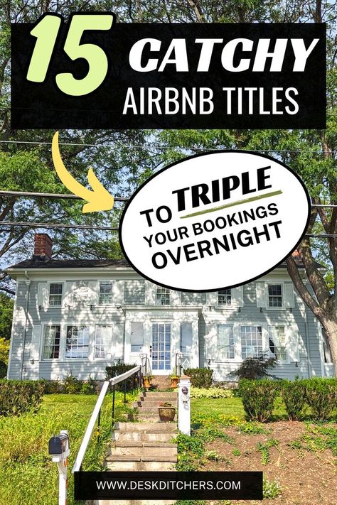 These catchy Airbnb title examples are free for you to use for your own listings! Use these formulas to create catchy Airbnb titles that will increase your bookings and increase yourt Airbnb income. Put your Airbnb side hustle on autopilot with these 'ready-to-use' titles that you can adapt to your listings. Hotel Marketing Design, Air Bnb Tips, Hotel Marketing, Airbnb House, House On The Rock, Airbnb Host, Guest Experience, Side Jobs, Short Term Rental