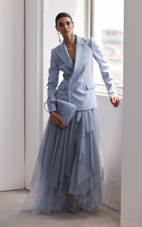 Mode Boho, Ralph Lauren Style, Blue Suit, Blue Dress, Moda Operandi, Look Fashion, Wedding Outfit, Classy Outfits, Fashion Collection