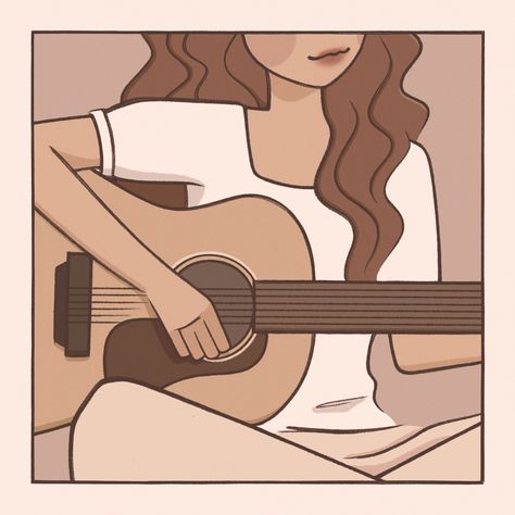 #illustration #procreate #procreateartist #originalcharacter #digitaldrawing #guitar Guitar Drawing Art Paintings, Guitar Girl Drawing, Guitar Illustration Drawing, Guitar Aesthetic Drawing, Guitar Drawing Aesthetic, Guitar Art Drawing, Playing Guitar Drawing, Imvu Pfp, Singing Drawing