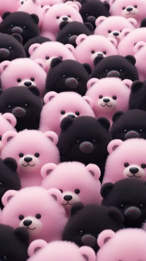 Fluffy pastel black bear toy backgrounds abundance. | free image by rawpixel.com / Jo Black With Pink Wallpaper, Cute Wallpapers Aesthetic Pastel Dark, Pink Teddy Bear Wallpaper, Black Cute Wallpaper, Black Wallpaper Cute, Wallpaper Teddy Bear, Pink Black Wallpaper, Aesthetic Bear, Bears Wallpaper