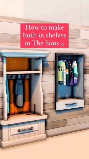 Sims 4 Built In, No Cc Sims, Closet Nook, Build A Closet, Build A Wardrobe, Closet Shelves, Sims 4 Build, Built In Shelves, Cc Sims