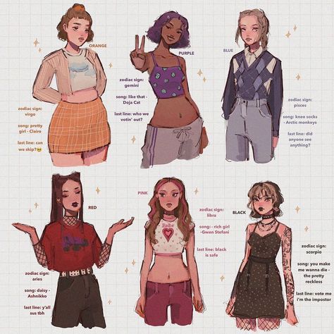 🌈AESTHETIC ESSENTIALS🌈 on Instagram: “🌈🦋Among Us as pretty girls! Which one are you & your friends? Tag them👇🏻 �🏳️‍🌈Follow @itsaesthential for more aesthetics. Shop clothes @…” Amongus Drawing, Girls Sketch, Clothing Sketches, Art Outfits, Fashion Design Drawings, Girl Sketch, Fashion Design Sketches, Drawing Clothes, Cute Art Styles