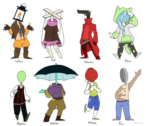 Cabeça de objetos por UnknownSpy Object Heads Character Ideas, People With Objects For Heads, Object Heads Ideas, Character Design Head, Object Character Design, Object Heads Character, Object Head Oc, Object Character, Object Oc