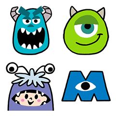 شركة المرعبين المحدودة, Line Emoji, Disney Doodles, Monster Inc Birthday, Kawaii Disney, Monster Inc, 디즈니 캐릭터, Cute Disney Drawings, Japon Illustration