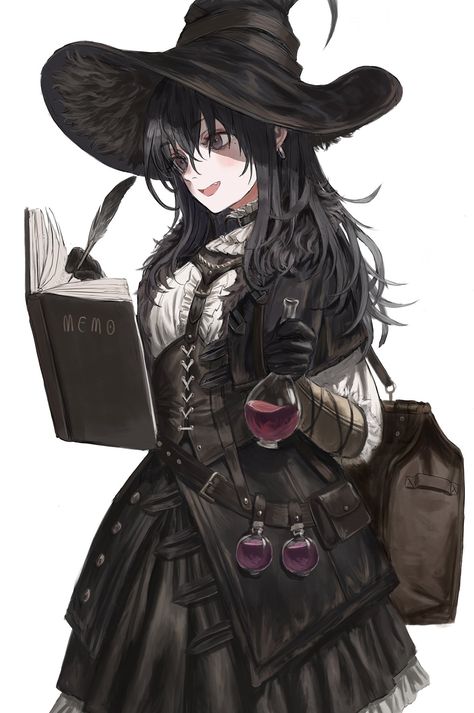 (14) Home / Twitter Anime Witch Female, Anime Wizard, Female Wizard, Dnd Bard, Witch Characters, Fantasy Wizard, Anime Witch, Witch Girl, Witch Design