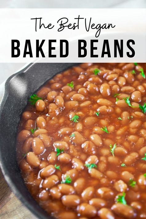 Baked Beans Salad, Recipes With Beans, Vegan Baked Beans, Baked Beans Vegan, Baked Beans From Scratch, Maple Baked Beans, Vegan Bean Recipes, Vegetarian Baked Beans, Easy Baked Beans