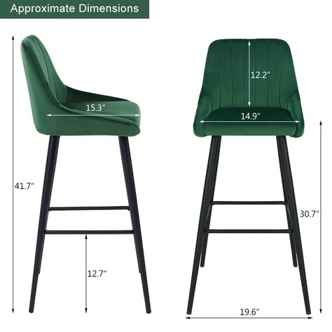 Bar Chair Design Modern, Chair Bar Design, Bar Chairs Kitchen Modern, Bar Stools For Green Kitchen, Bar Chair Design, Bar Chair Dimension, Green Bar Chairs Kitchen, Sage Green Bar Stools, Olive Green Bar Stools