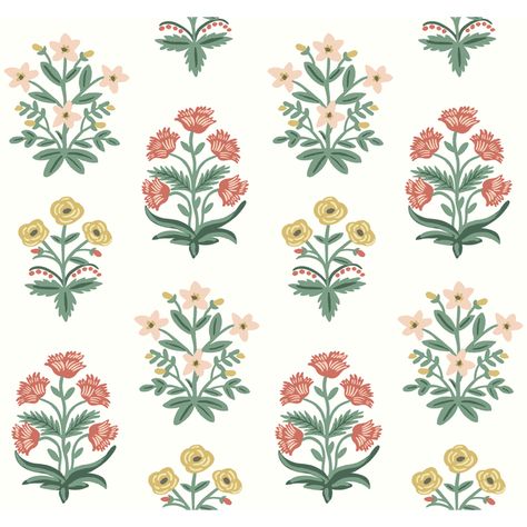 Floral Print Wallpaper, Block Print Wallpaper, Smooth Wallpaper, York Wallpaper, Rose Wallpaper, Print Wallpaper, Woven Paper, White Wallpaper, Traditional Wallpaper