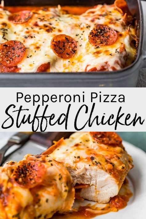 Kid Friendly Chicken Breast Recipes, Pizza Chicken Bake, Pizza Stuffed Chicken, Baked Lemon Pepper Chicken, Pepperoni Chicken, Recipes With Chicken And Peppers, Pizza Chicken, Chicken Meatball Recipes, Stuffed Chicken Breast