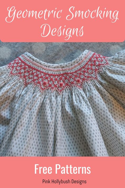 Simple Smocking Patterns, Geometric Smocking Plates, Smocked Bishop Dress Pattern Free, Free Smocking Plates, Smock Pattern Free, Smocking Frocks, Smock Dress Pattern, Geometric Smocking, Smocking Fashion