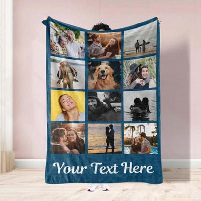 12 Photo Collage, Couples Blanket, Photos Collage, Personalized Throw Blanket, Custom Photo Blanket, Family Blanket, Picture Blanket, Dog Memorial Gift