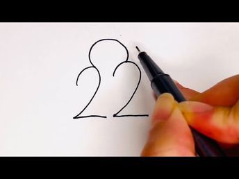 How to Draw Bird from Numbers 22 Very Easy - YouTube How To Draw A Bird, Birds Drawing Easy, Drawing Birds Easy, Bird Drawing For Kids, How To Draw Birds, Draw Bird, Hummingbird Drawing, Easy Cartoon, Easy Bird