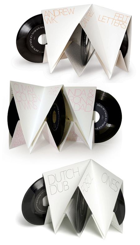 Nice 3 vinyl packaging. Folded paper. Karton Design, Cd Packaging, Cd Cover Design, Cd Design, Cd Cases, Pochette Album, Cool Packaging, Design Blogs, Design Editorial