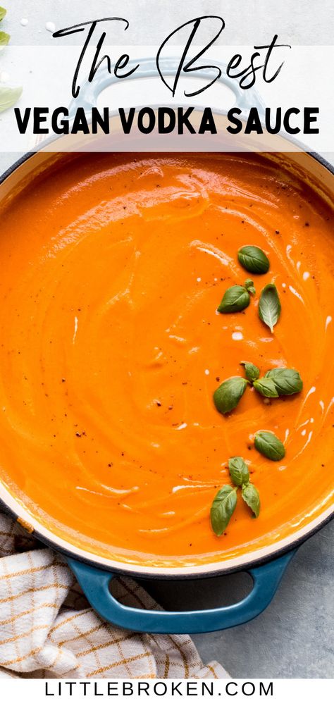 Vodka Sauce Vegan, Vegan Vodka Pasta Sauce, Vegan Vodka Sauce Recipe, Dairy Free Sauces Pasta, Vegan Red Sauce Pasta, Non Dairy Pasta Sauce, Creamy Vegan Pasta Sauce, Healthy Vodka Sauce, Vegan Pasta Sauce Recipes