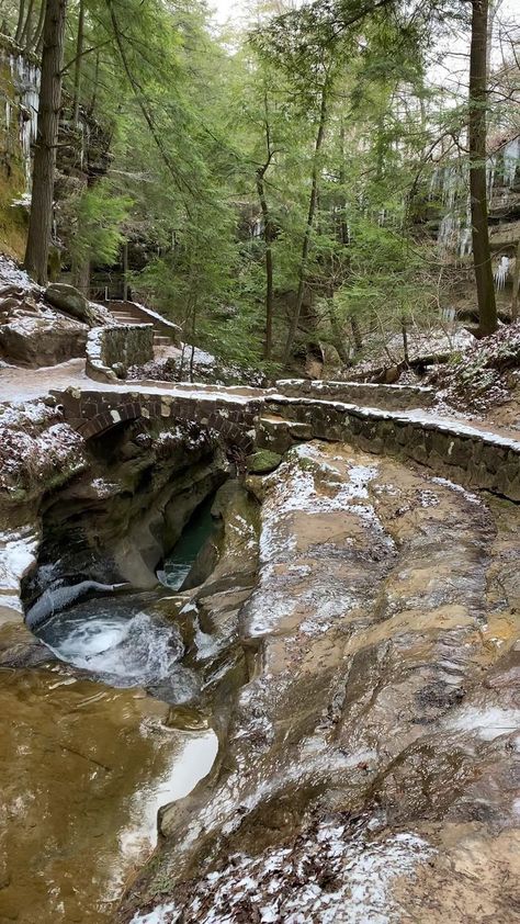 12K views · 1.1K reactions | One of the most unique State Parks! | Overlooking the Devils Bathtub & one of the many bridges along the unique trails at Hocking Hills State Park in Logan Ohio. | By Waterfall Wanderer | Facebook Devils Bathtub, Logan Ohio, Ohio State Parks, Hocking Hills State Park, Hocking Hills, The Devils, State Park, State Parks, Ohio