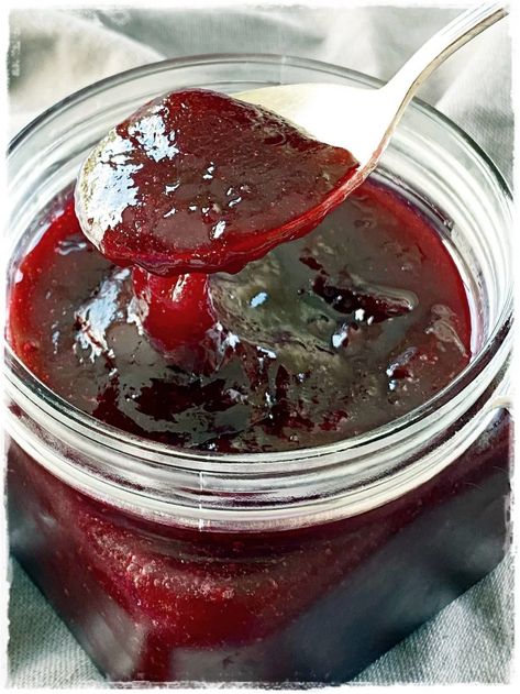 Cherry Rhubarb Jam Quick and Easy No Pectin Recipe | Planted365 Cherry Rhubarb Jam Recipe, Cherry Rhubarb Jam, Cherry Jam Recipe, Cherry Rhubarb, Easy Jam Recipe, Pectin Recipes, Ground Cherry, Fruit Jam Recipes, Cherry Jam Recipes